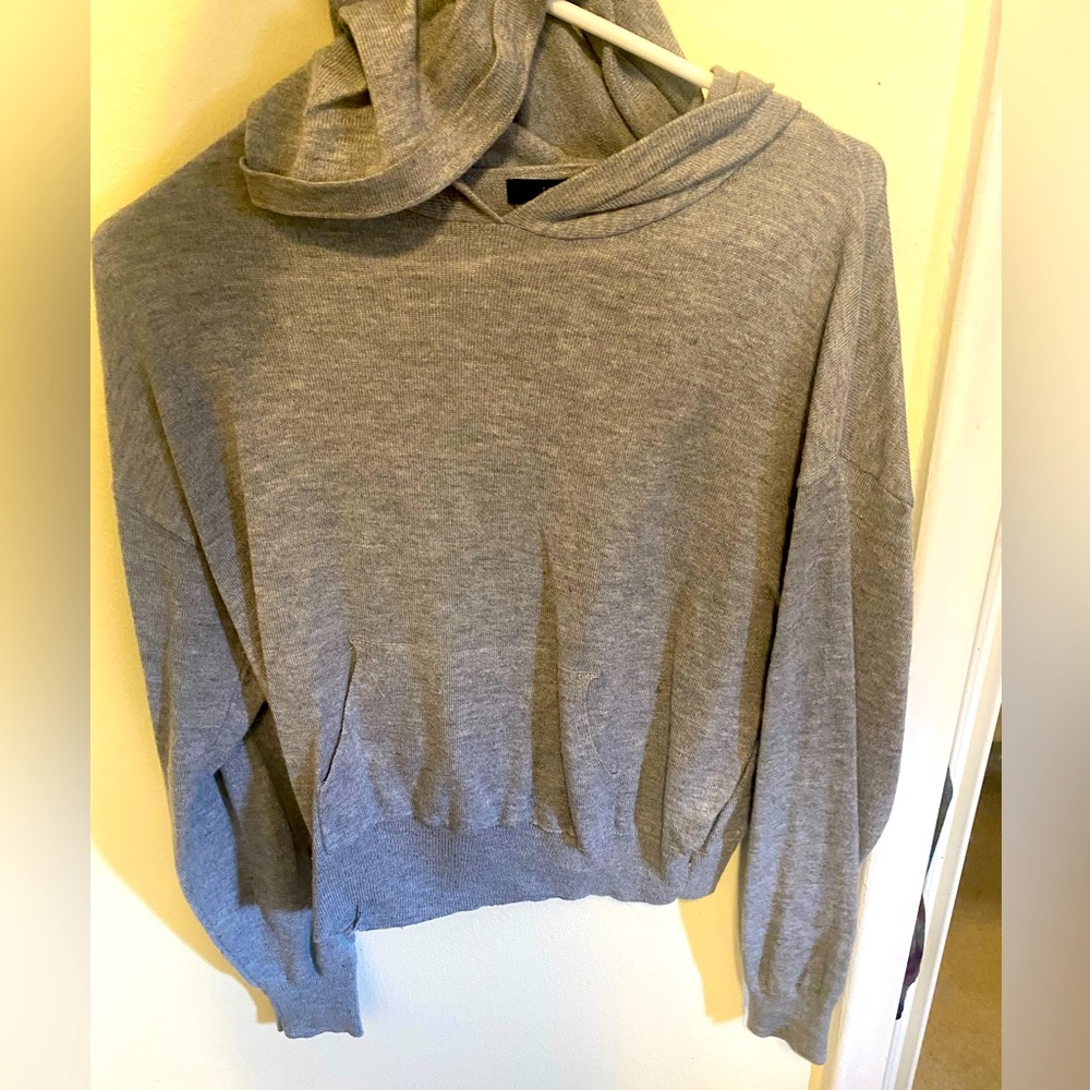 Gray crop hoodie